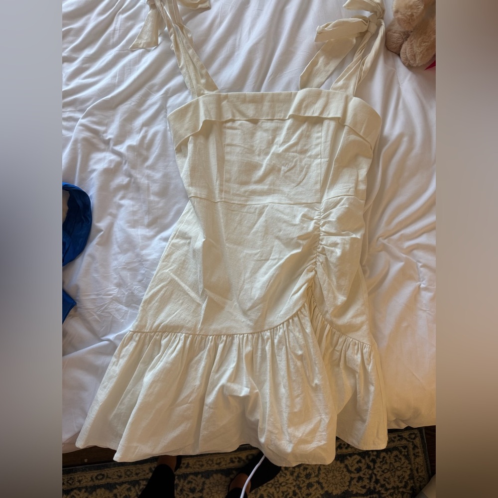 Chic Cream Ruffle Mini Dress